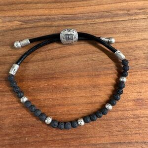 John Varvatos Lava and Silver Beaded Bracelet